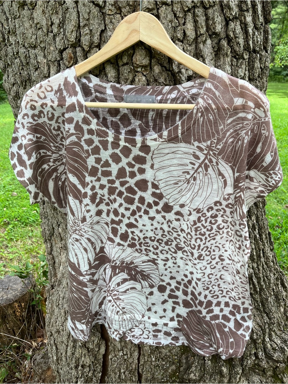 ⭐️Olivia Moon Tropical Print Blouse in size XL